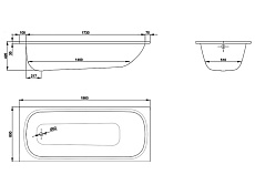 Стальная ванна Bette Form 190x80 2951-000 встраиваемая AD PLUS AR с шумоизоляцией, антискользящ.покрытие