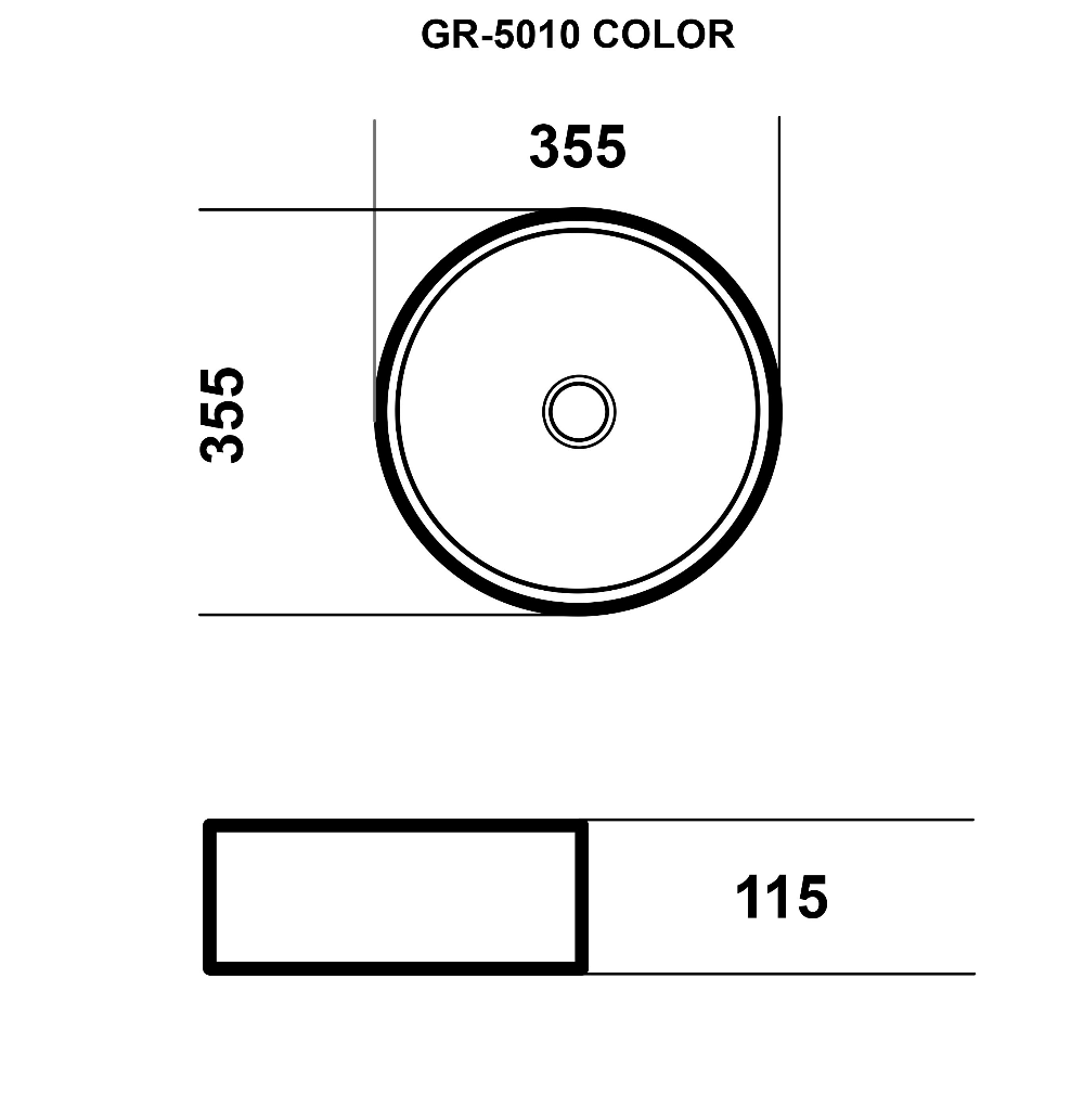 Раковина Grossman Color GR-5010GWL 35 см белый/золото