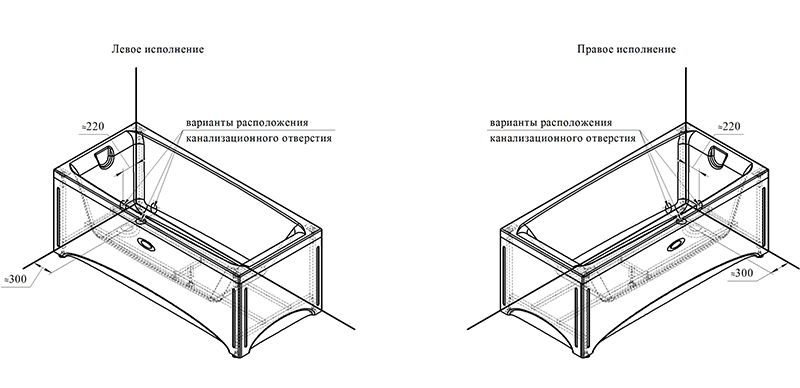 Акриловая ванна Ваннеса Веста 150x70 см