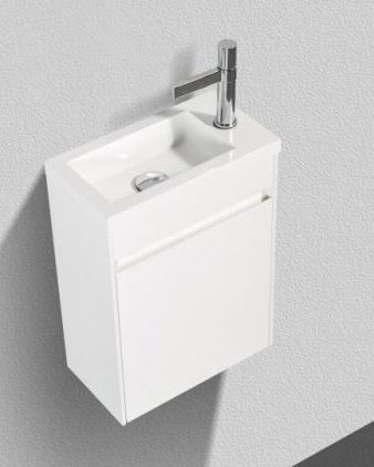 Тумба с раковиной BelBagno Pietra Mini 40 см, левосторонняя, Bianco Lucido