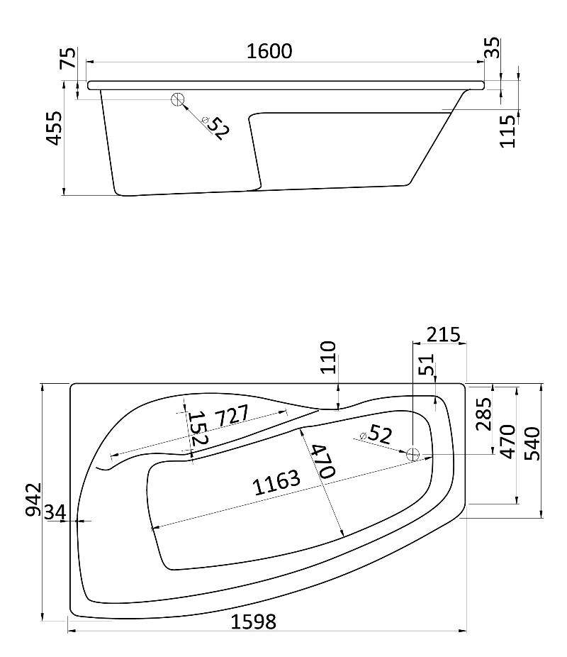 Акриловая ванна Santek Майорка XL 160x95 L