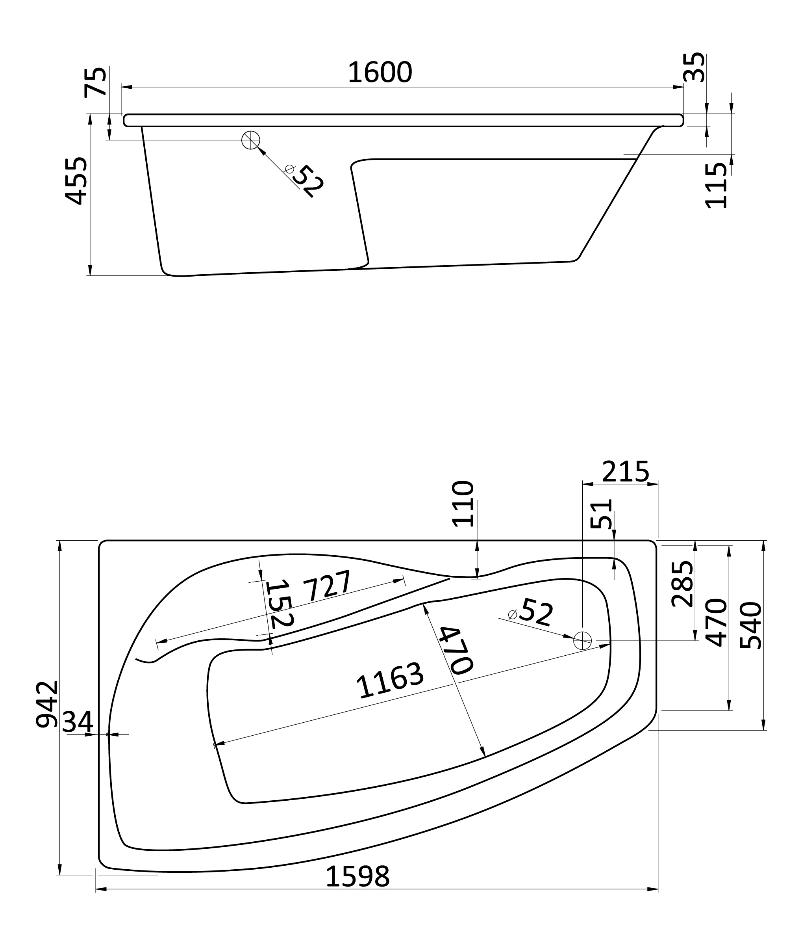 Акриловая ванна Santek Майорка XL 160x95 L