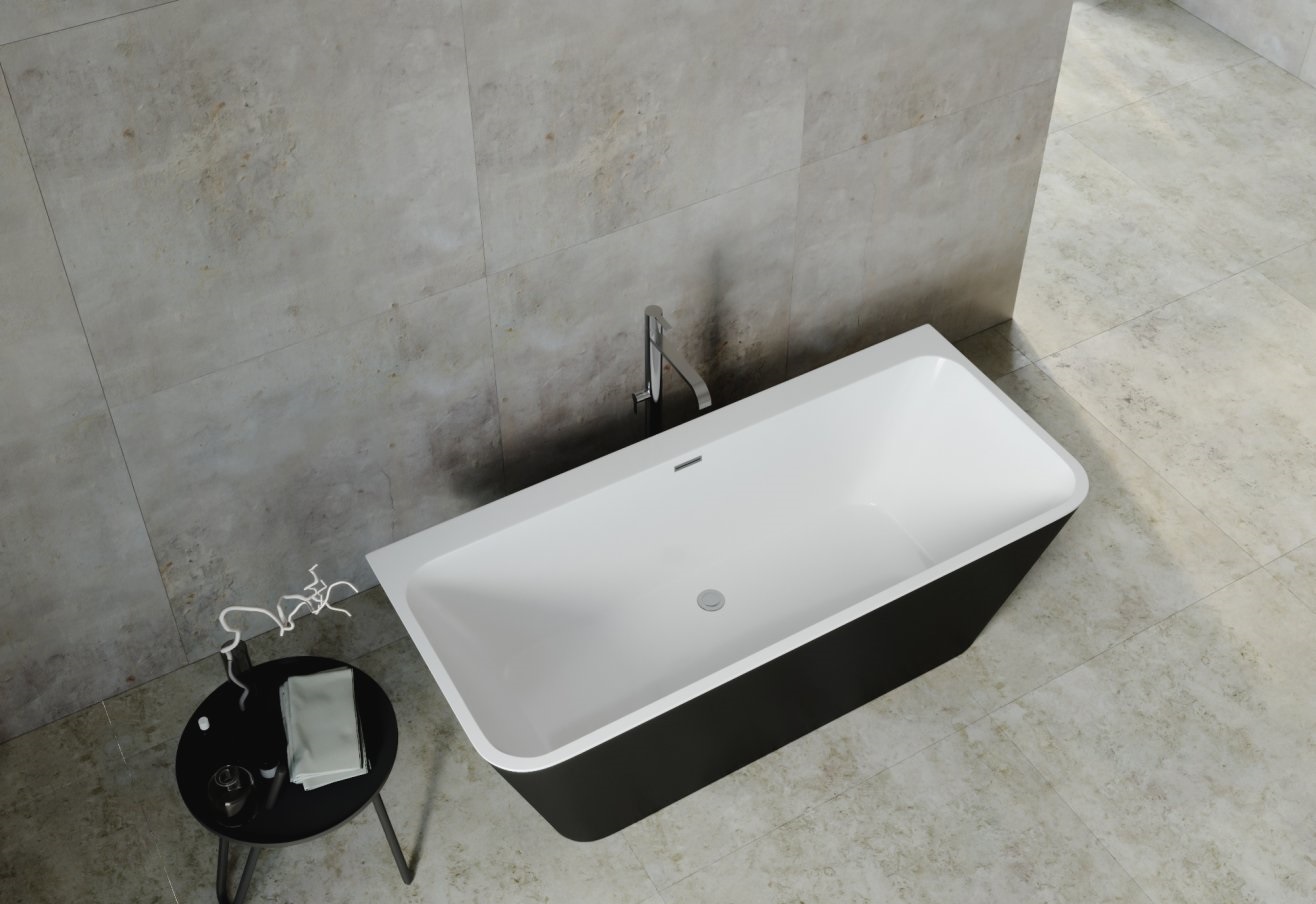 Акриловая ванна Aquanet Family Perfect 170x75 см, 13775-GW-MB белый/черный матовый