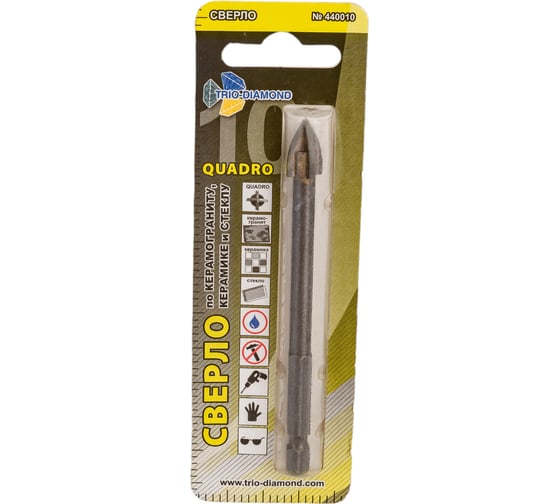 Сверло по керамограниту, керамике и стеклу 10 мм TRIO-DIAMOND 440010