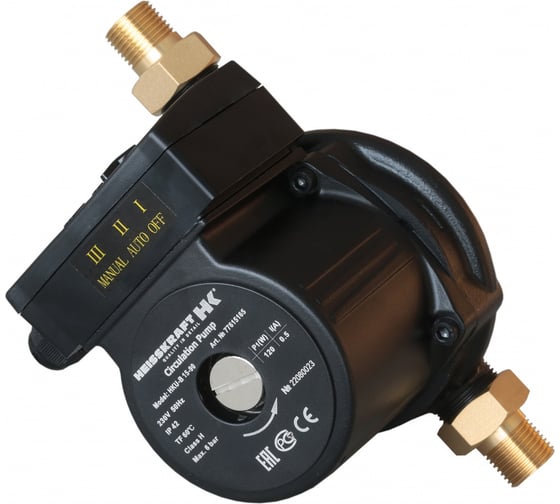 Насос Heisskraft HKU-B 15-90, 1x230 В, G 3/4", PN 10, 160 мм, кабель 1.5 м с вилкой 77615165