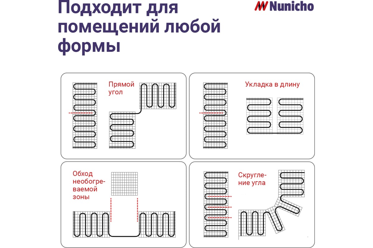 Электрический теплый пол Nunicho 10 м2, 200 Вт/м2 1413410