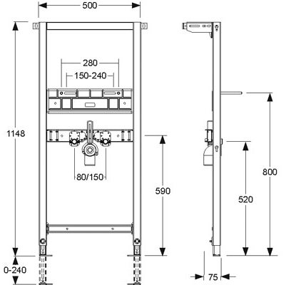 Инсталляция для раковины MEPA VariVIT 521006