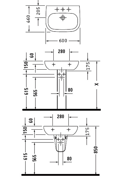 Раковина Duravit D-Code 60