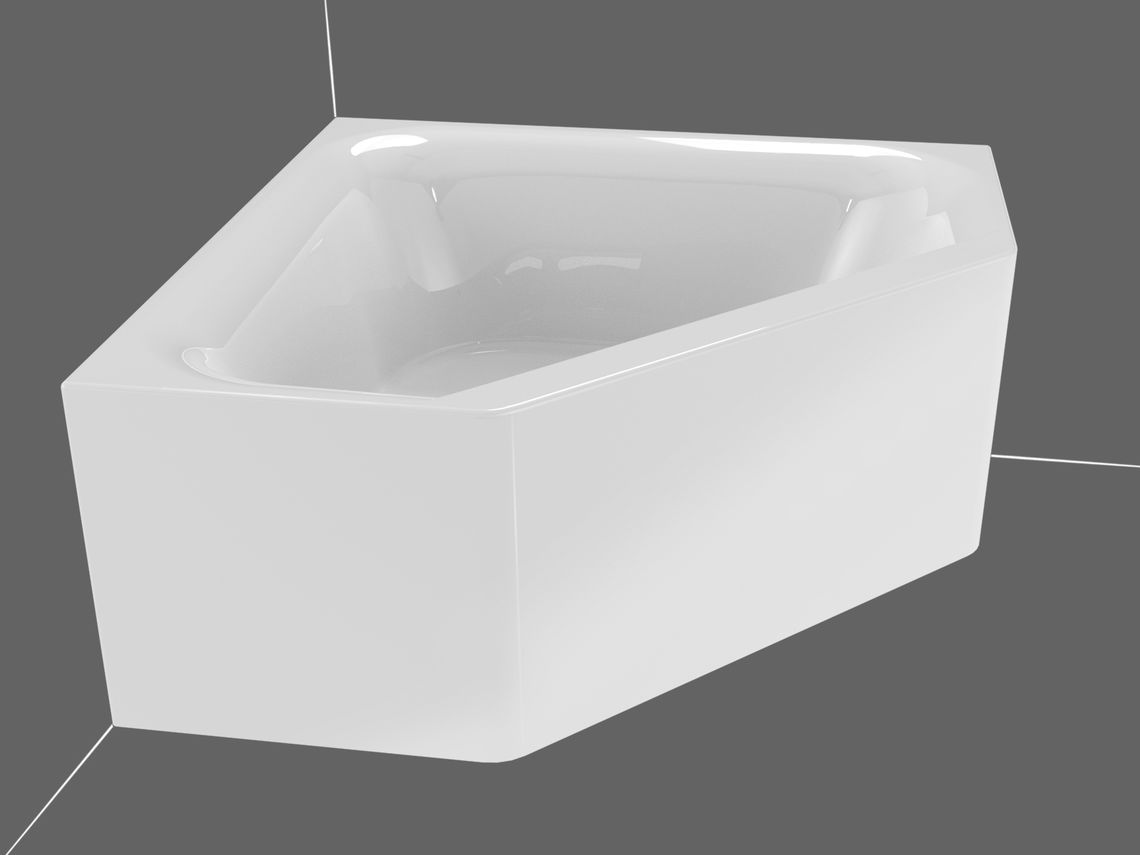 Акриловая ванна Riho Austin Plug & Play 145x145, с монолитной панелью
