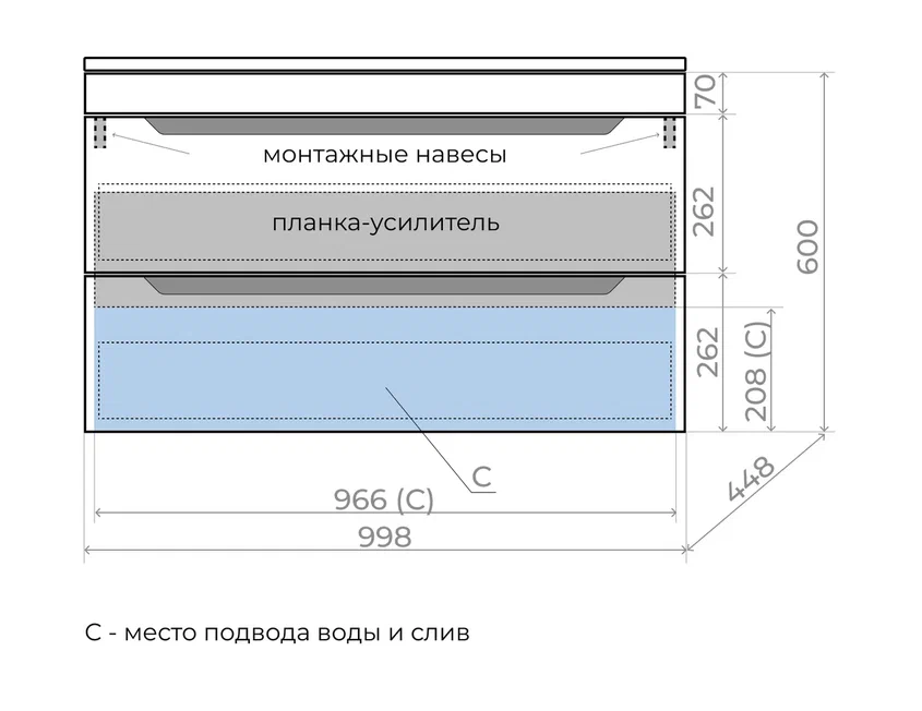 Мебель для ванной Style Line Остин 100 см белый матовый