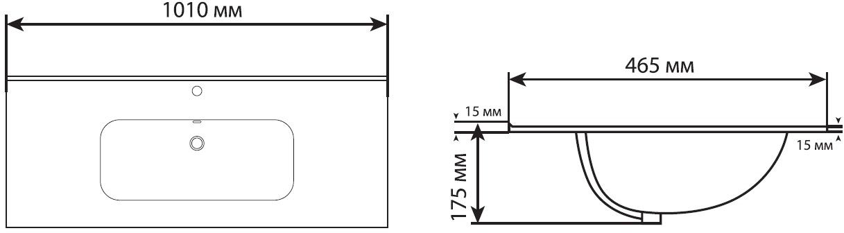 Раковина Aquanet Flat 100 см