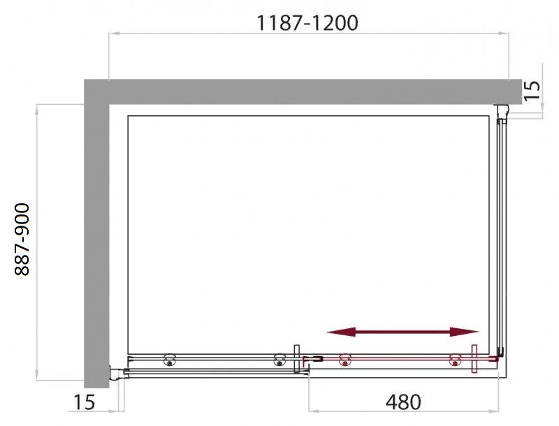 Душевой уголок BelBagno UNO-AH-1-120/90-C-Cr 120x90 прозрачный