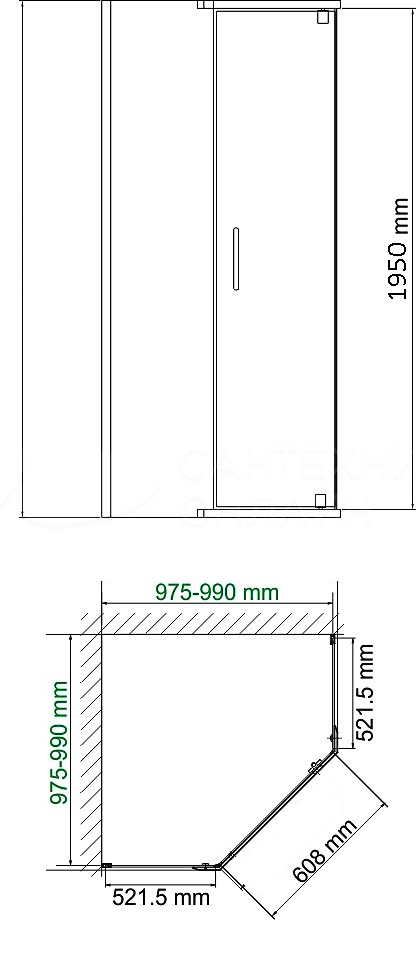 Душевой уголок Cerutti C2A 100x100 прозрачный, черный