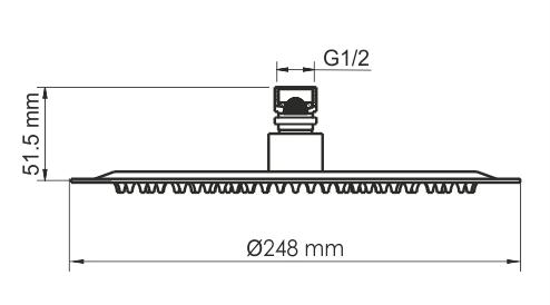 Верхний душ WasserKRAFT A258 25 см, черный