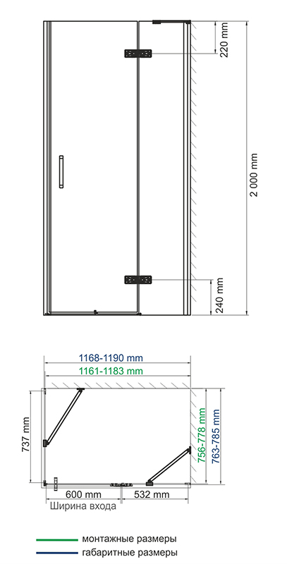 Душевой уголок WasserKRAFT Aller 10H06R 120x80 правый