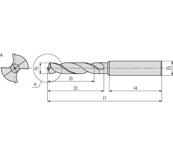 Сверло по металлу D1-3a-1150 11.5х55х102 мм, хв-к 12 мм АКСИС 00001373882