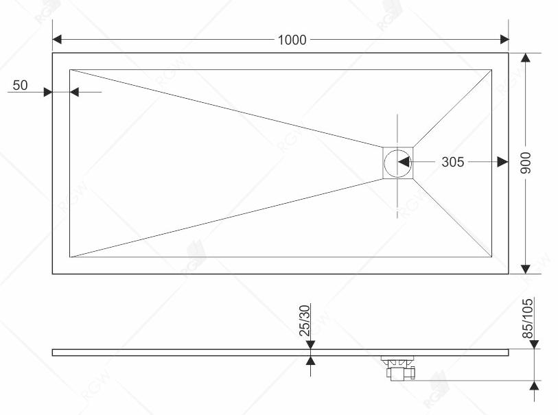 Поддон для душа RGW ST-Be 16152910-03 100x90 бежевый