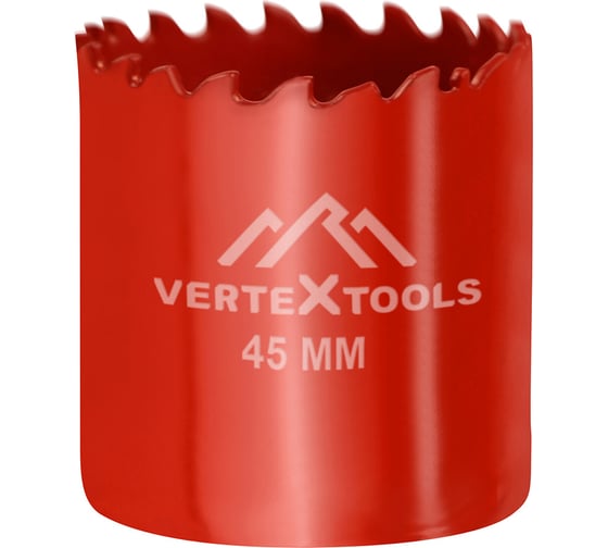 Коронка биметаллическая по металлу 45 мм Vertextools 2525-45