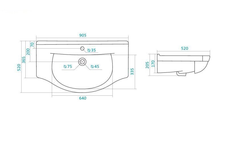 Тумба с раковиной Style Line Олеандр-2 90 см