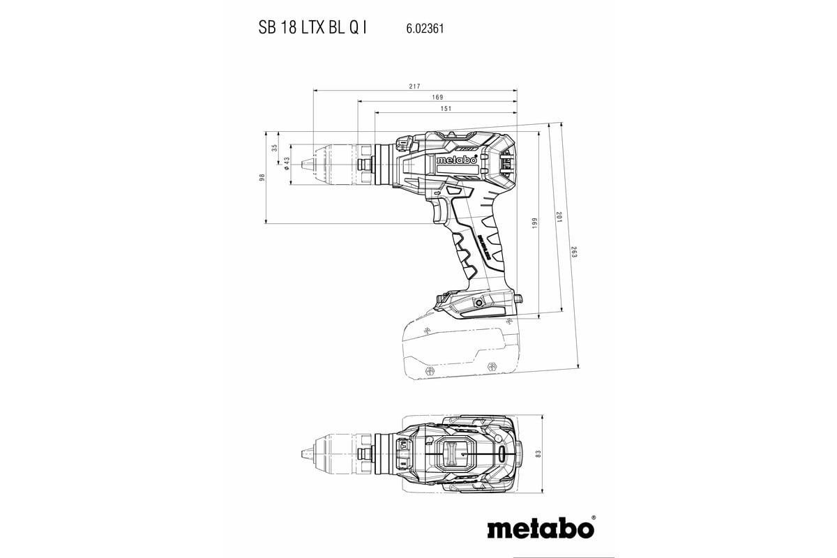 Аккумуляторный ударный винтоверт Metabo SB 18 LTX BL Q I 602361650