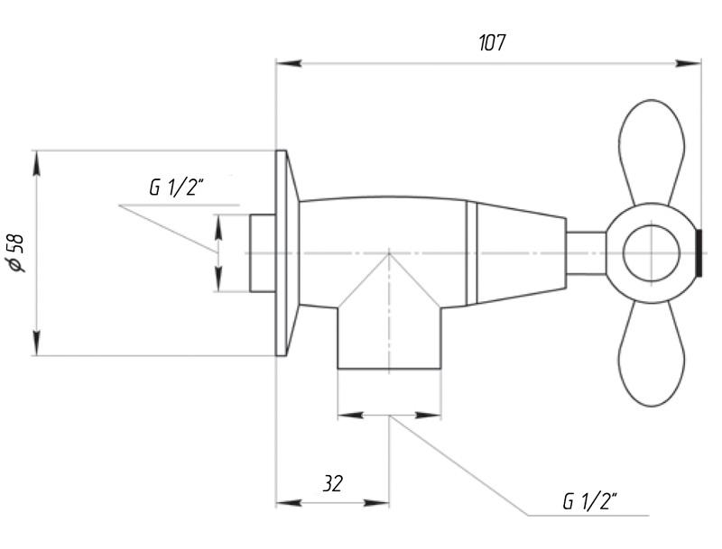 Запорный вентиль Migliore Princeton Plus ML.PRP-8058.CR хром