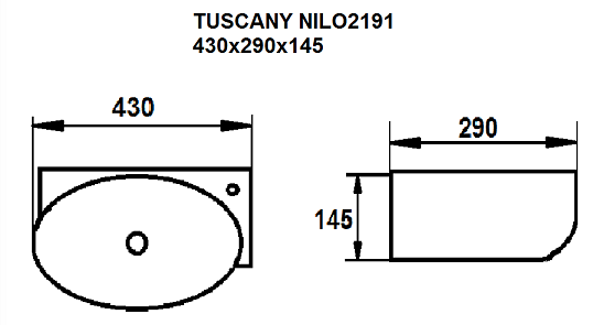 Раковина Nilo Tuscany 2191 43 см