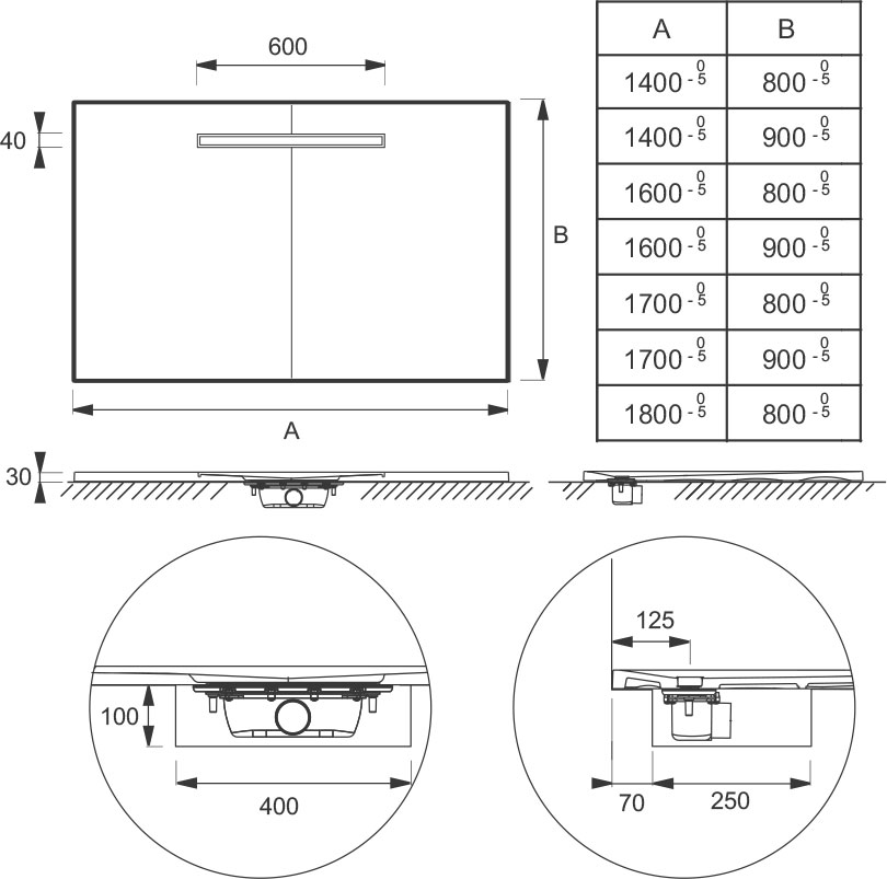 Поддон для душа Jacob Delafon Surface E62630-SS2 140x90 белый гипс