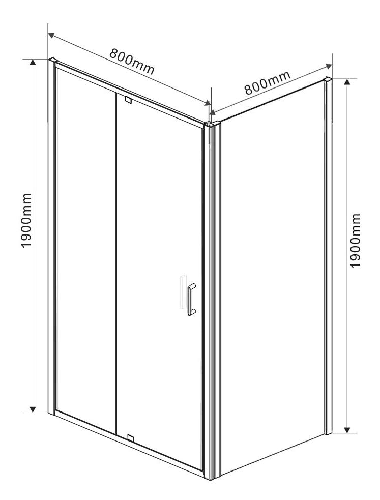 Душевой уголок Vincea Intra VSR-1I 70/80x80 хром, прозрачный