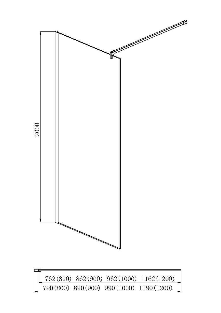 Душевая перегородка Aquatek AQ WIW 12020CH 120x200 прозрачная, хром