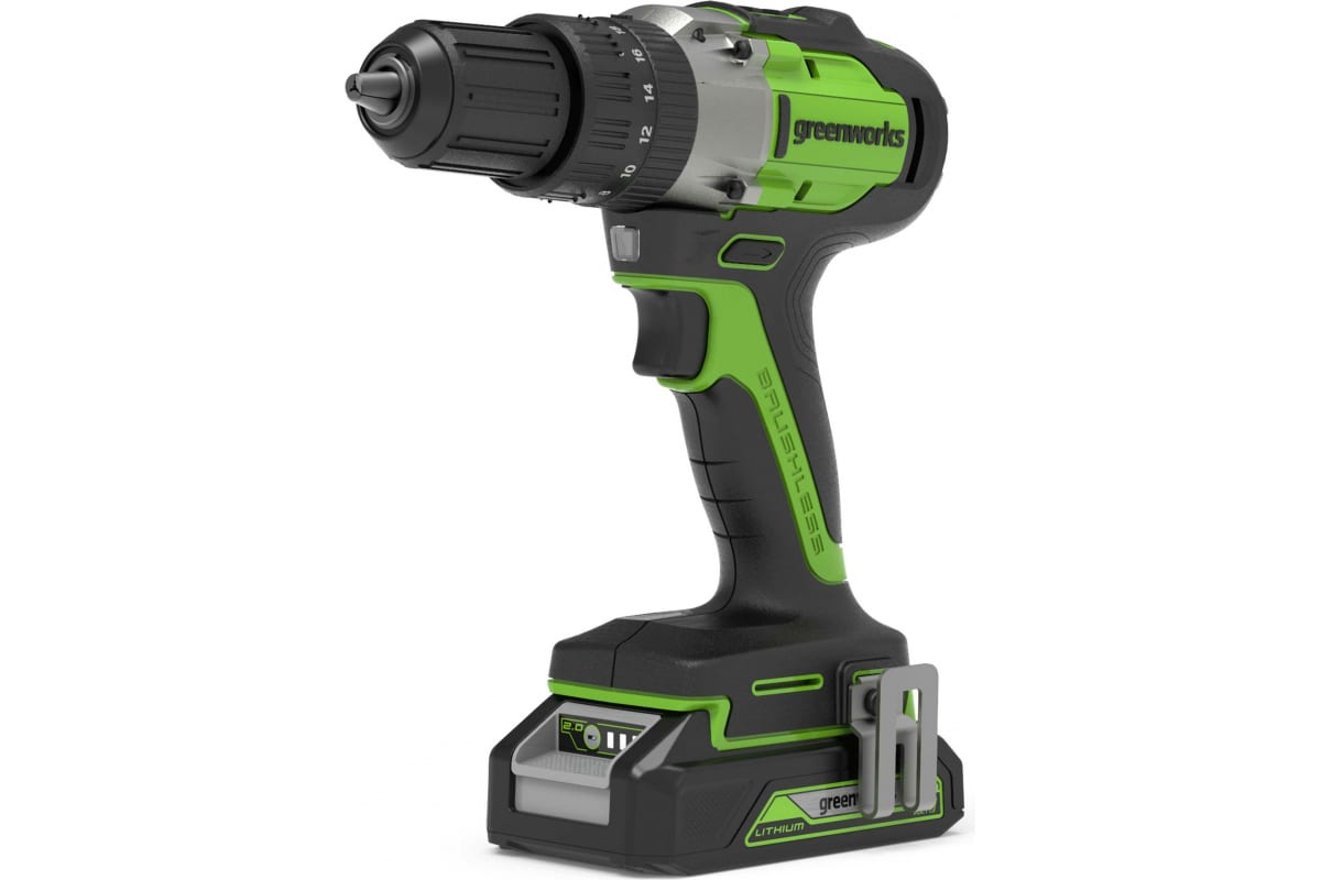 Аккумуляторная дрель-шуруповерт GreenWorks GD24DD60K2 3704107UA