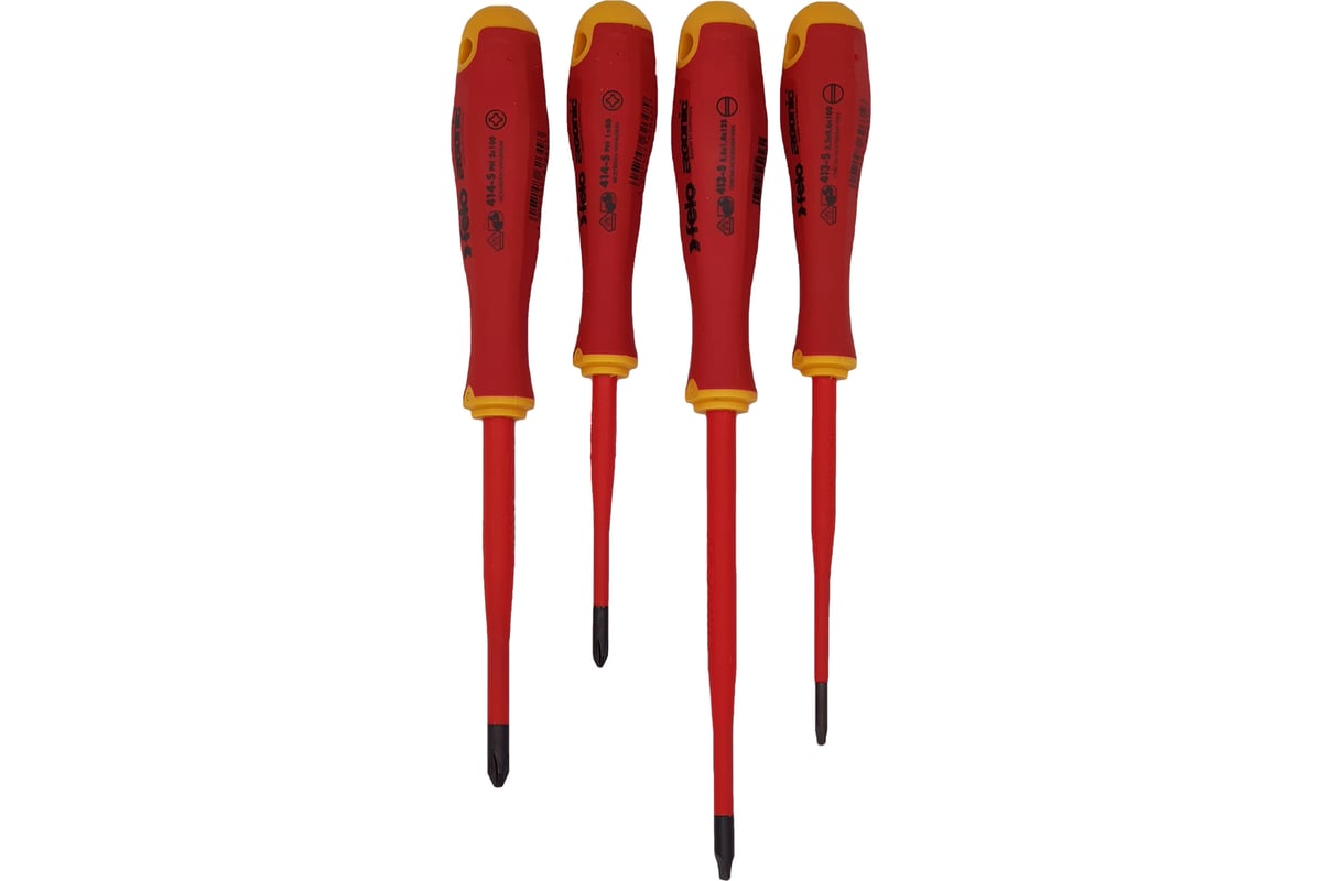 Набор диэлектрических отверток 4 шт. Felo Ergonic серия Slim 41384198
