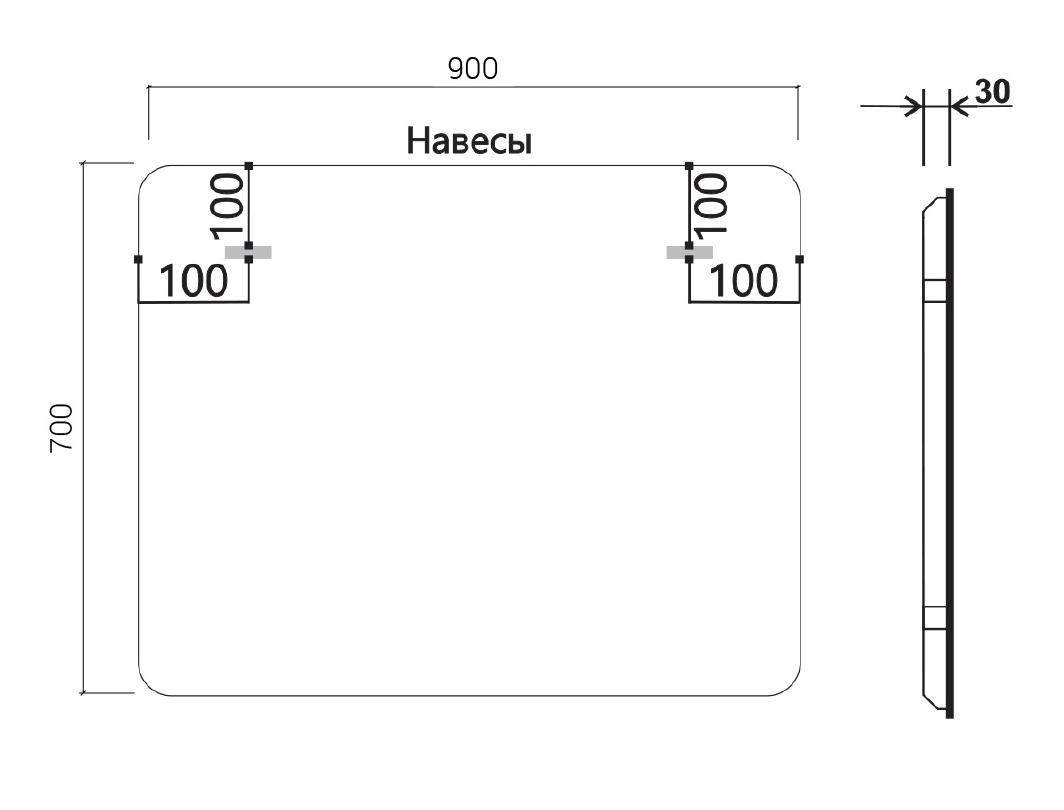 Зеркало Vincea VLM-3MA900 90x70 см, сенсорный выключатель и диммер