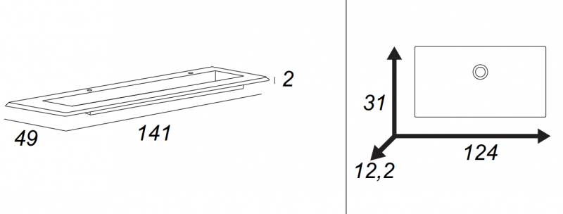 Тумба с раковиной Cezares Stylus 140 см Blu Petrolio