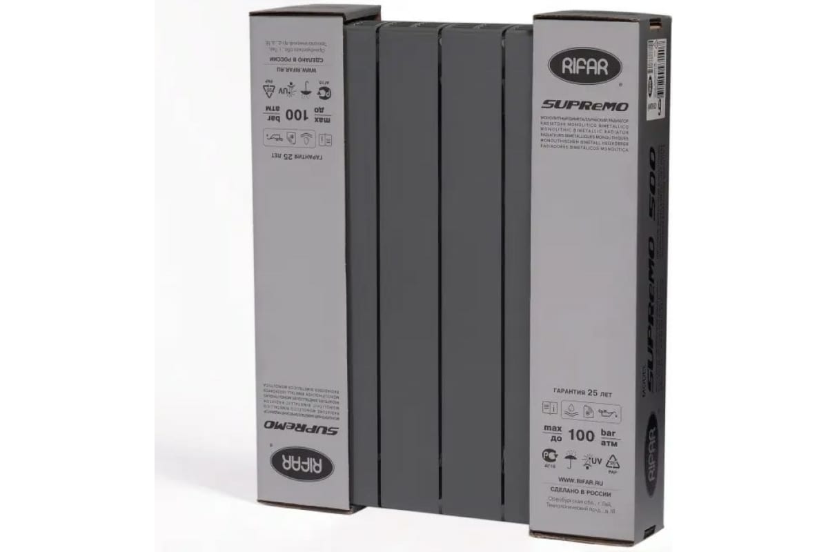 Радиатор Rifar SUPReMO 500x6 секций НП левый VL Титан S500-6 VL 7012
