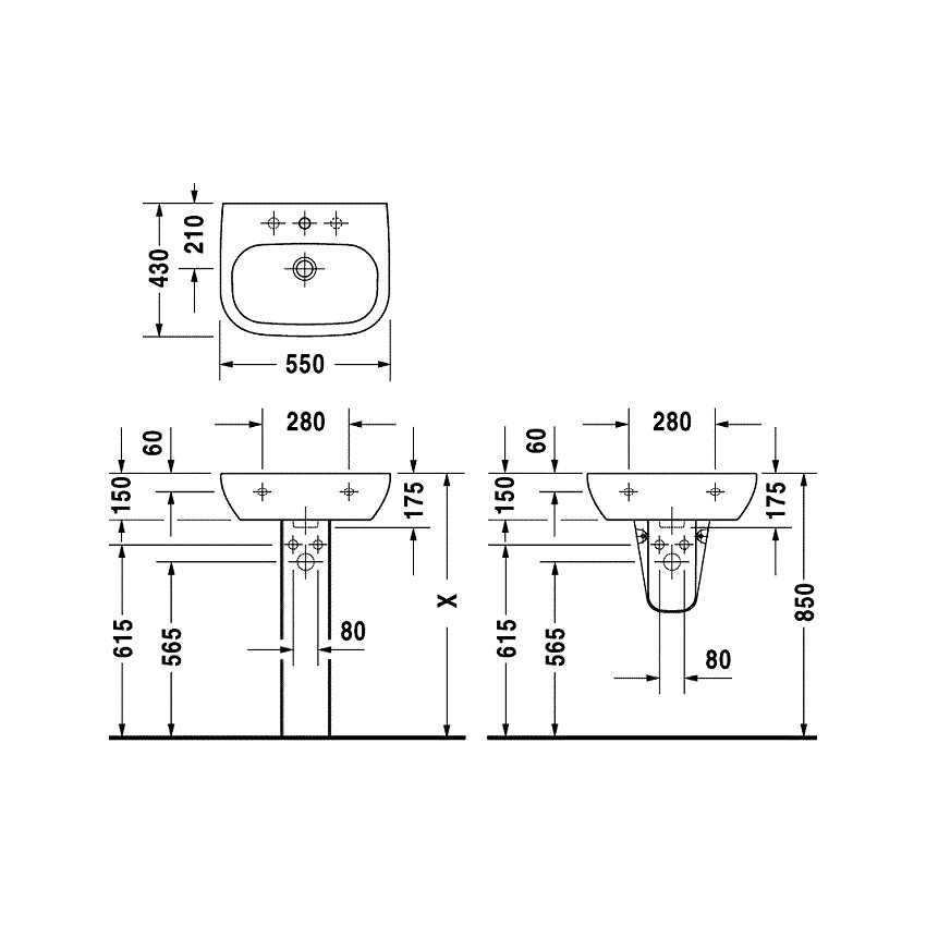 Раковина Duravit D-Code 23105500002 55 см