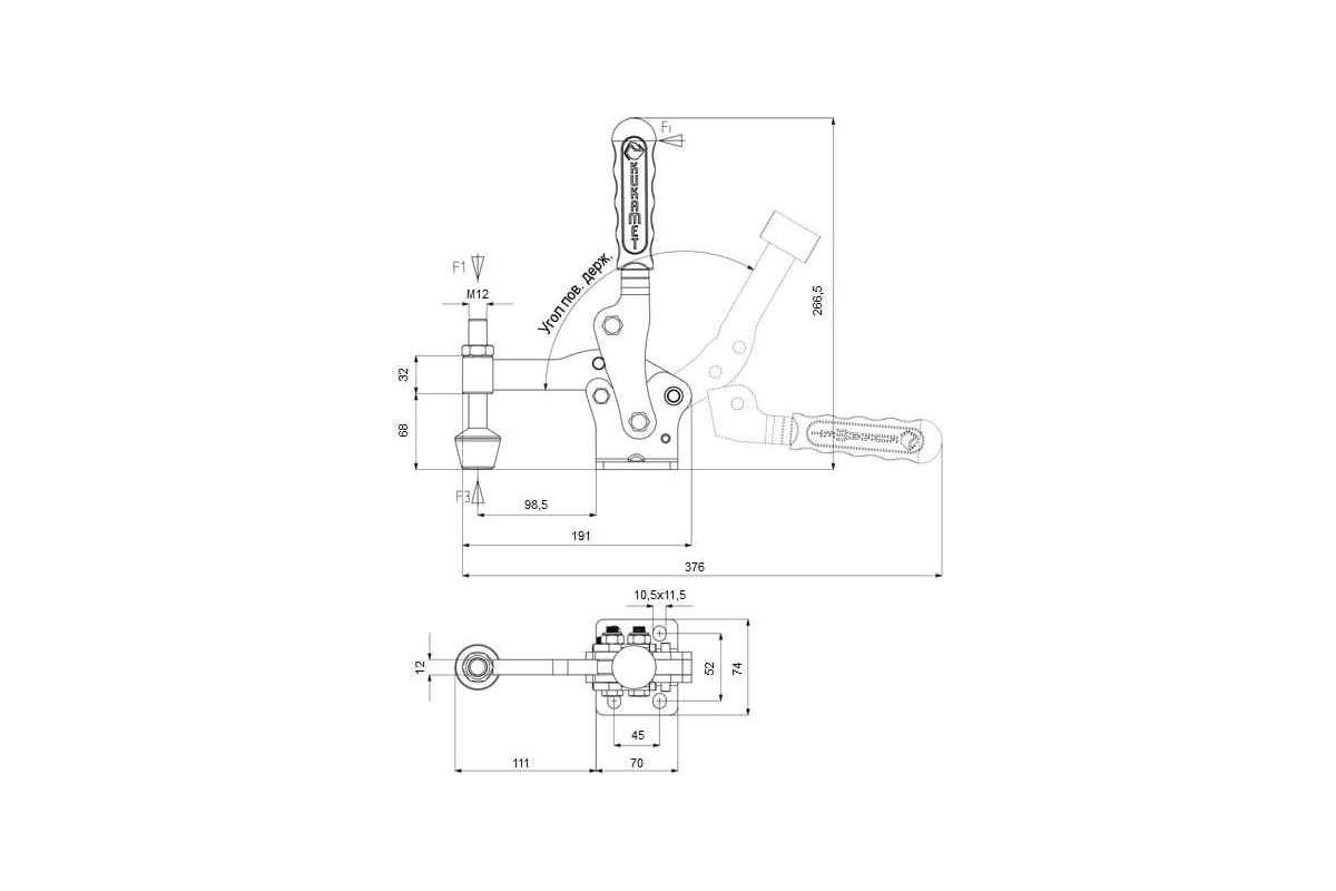 Прижим механический вертикальный KUKAMET 241-6-S