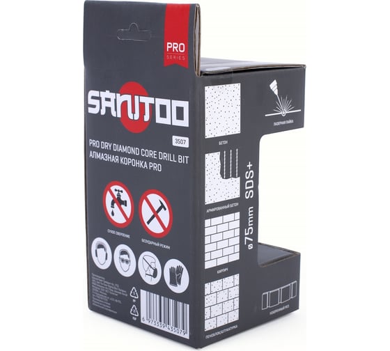 Коронка с алмазными режущими сегментами PRO 75 мм Sanitoo 3507
