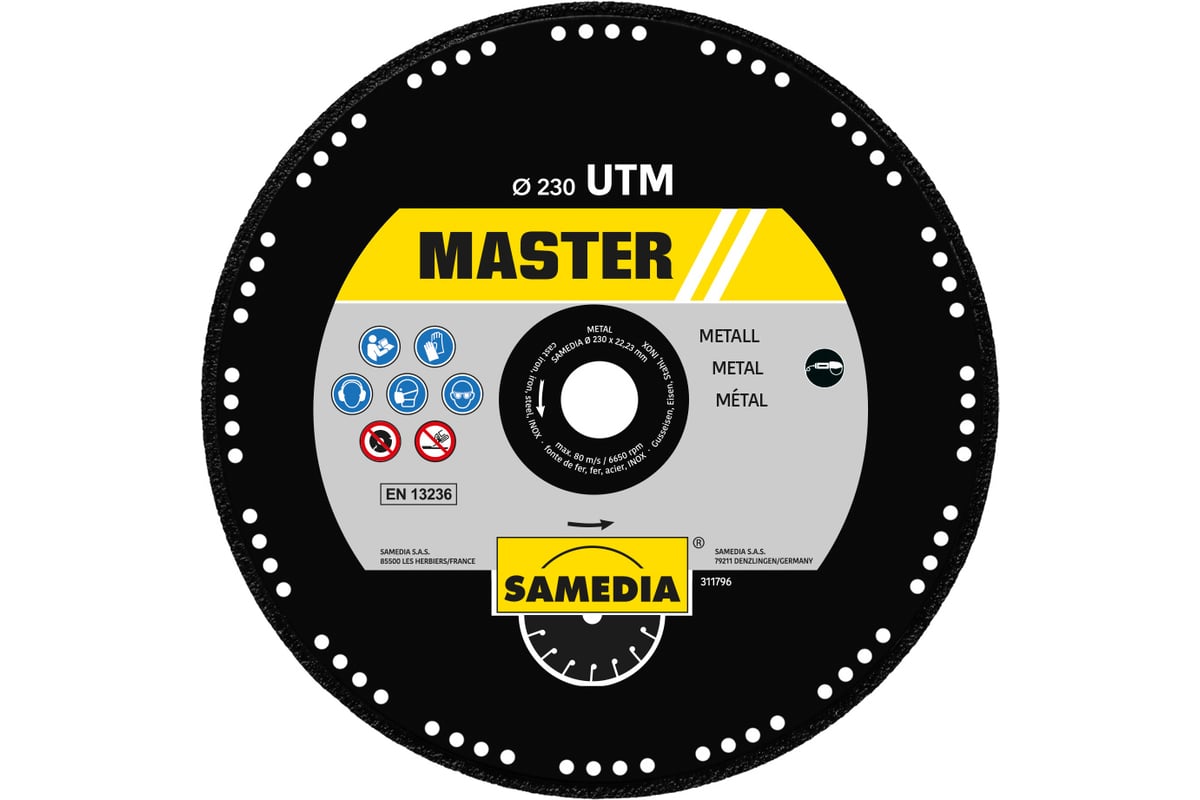 Диск для резки металла MASTER UTM (230x22.23 мм) SAMEDIA 311796
