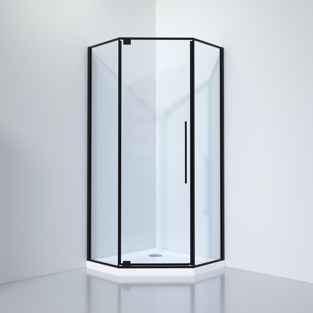 Душевой уголок Black&White Stellar Wind S815 BC 90x90 прозрачное стекло, черный профиль