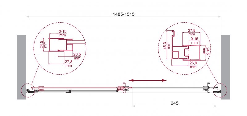 Душевая дверь BelBagno LUCE-BF-1-150-C-Cr 150x195 прозрачная, хром