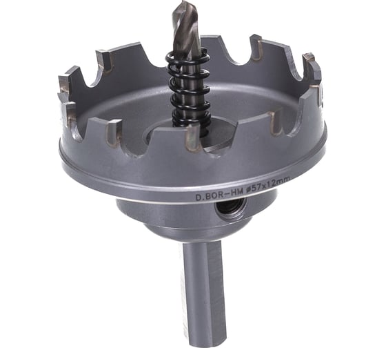 Коронка по металлу HM (57х12 мм; хвостовик 10 мм; комплект) D.BOR HS-HM-12-057-T
