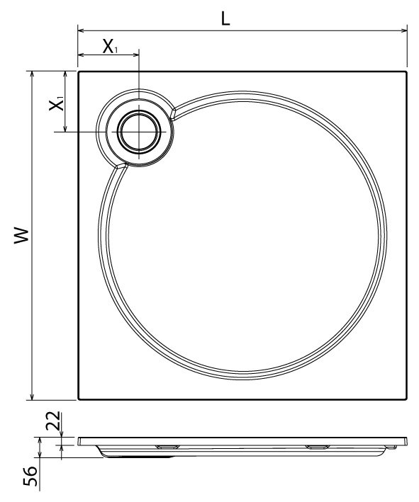 Поддон для душа Cezares Tray 90x90 квадратный, литой мрамор, белый