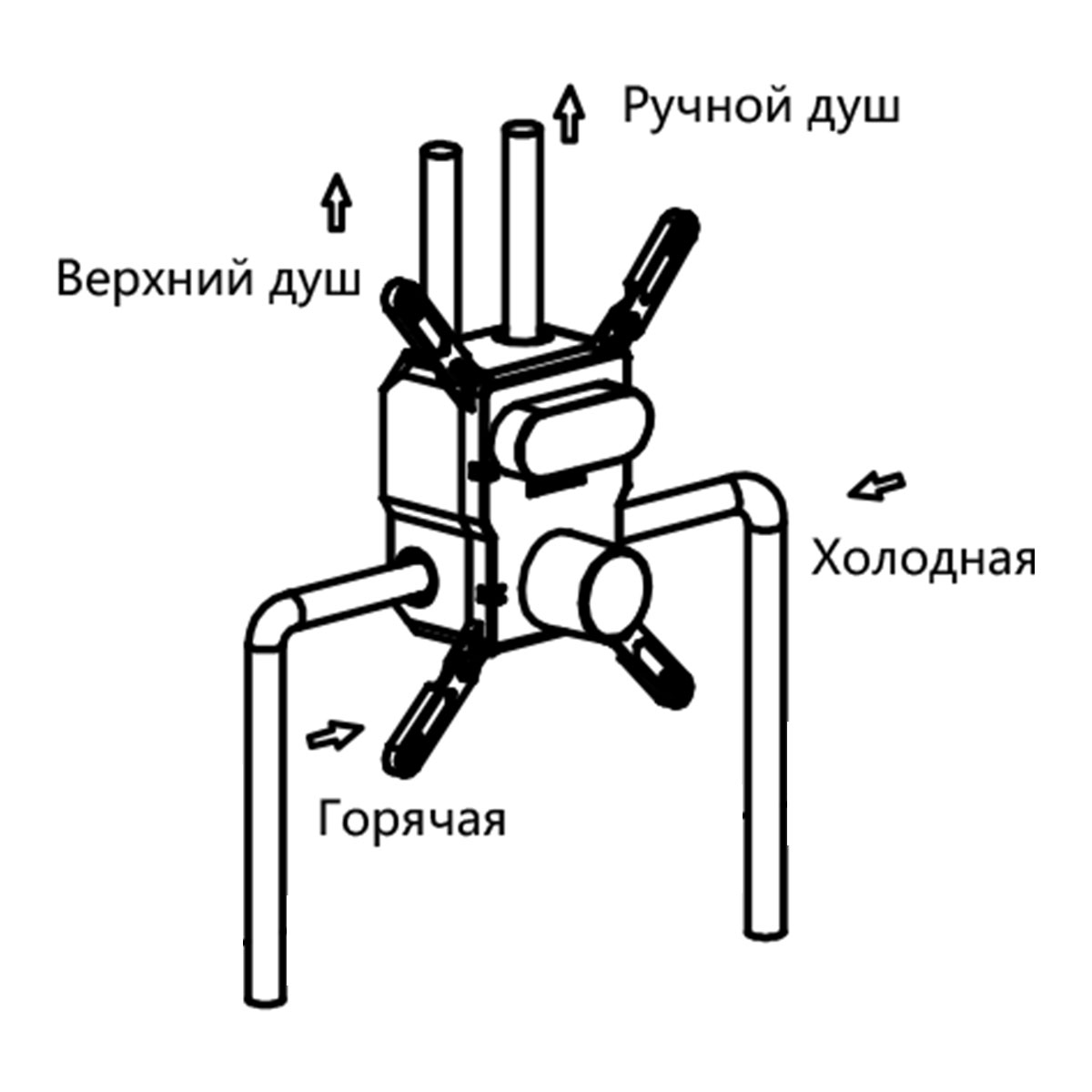 Душевой набор Vincea VSFW-4212GM двухрежимный, вороненая сталь