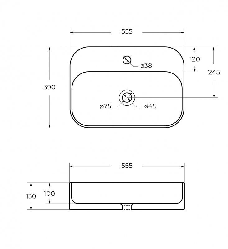 Раковина Cezares CZR-6616 55.5 см белый
