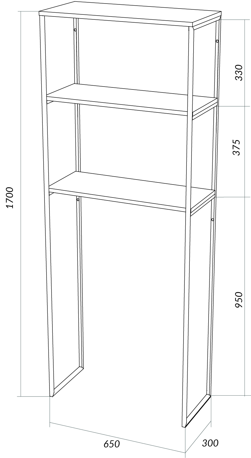 Шкаф 1MarKa Grunge Loft 65 см напольный, дуб вотан