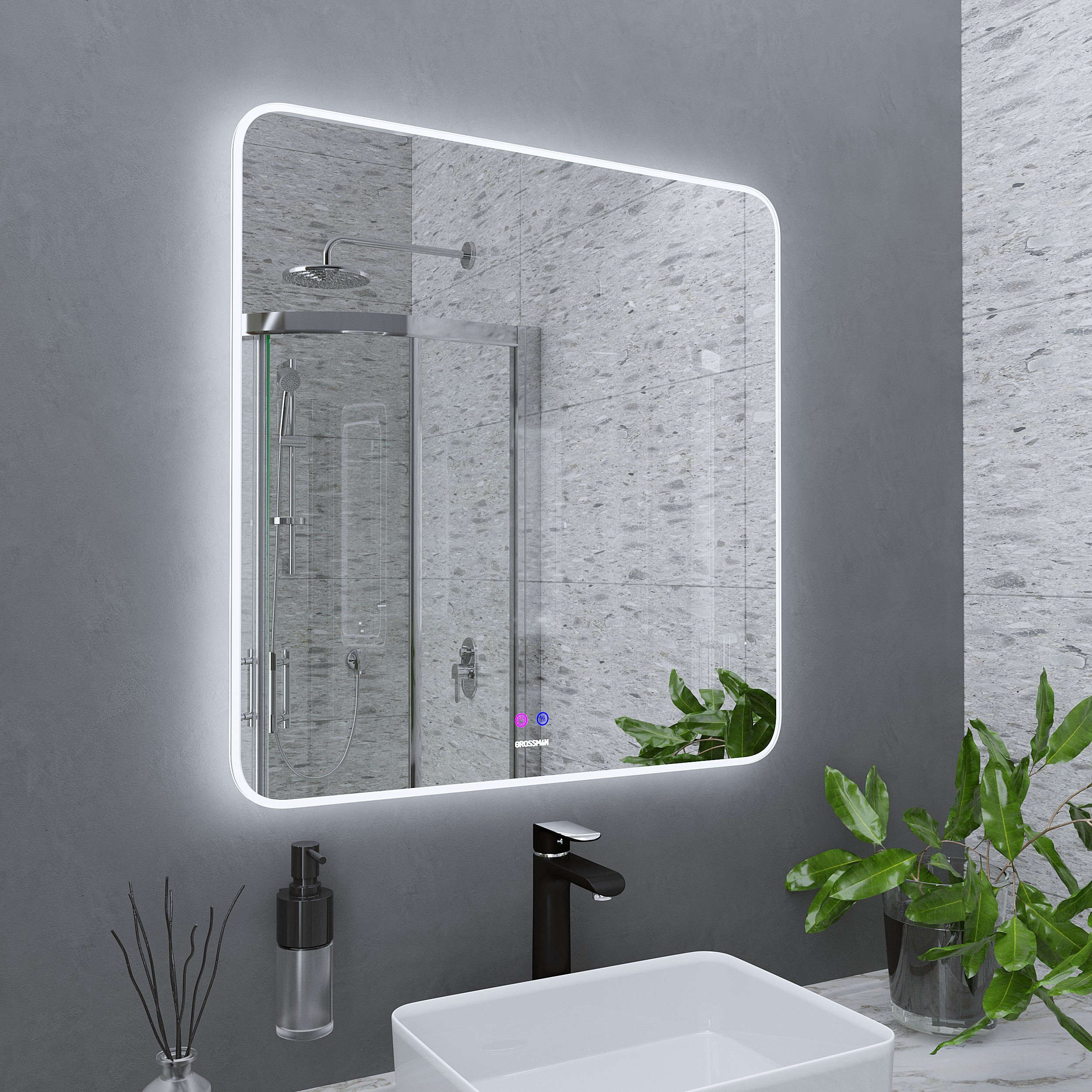 Зеркало Grossman Elegance-норма 90x80 см с подсветкой и подогревом