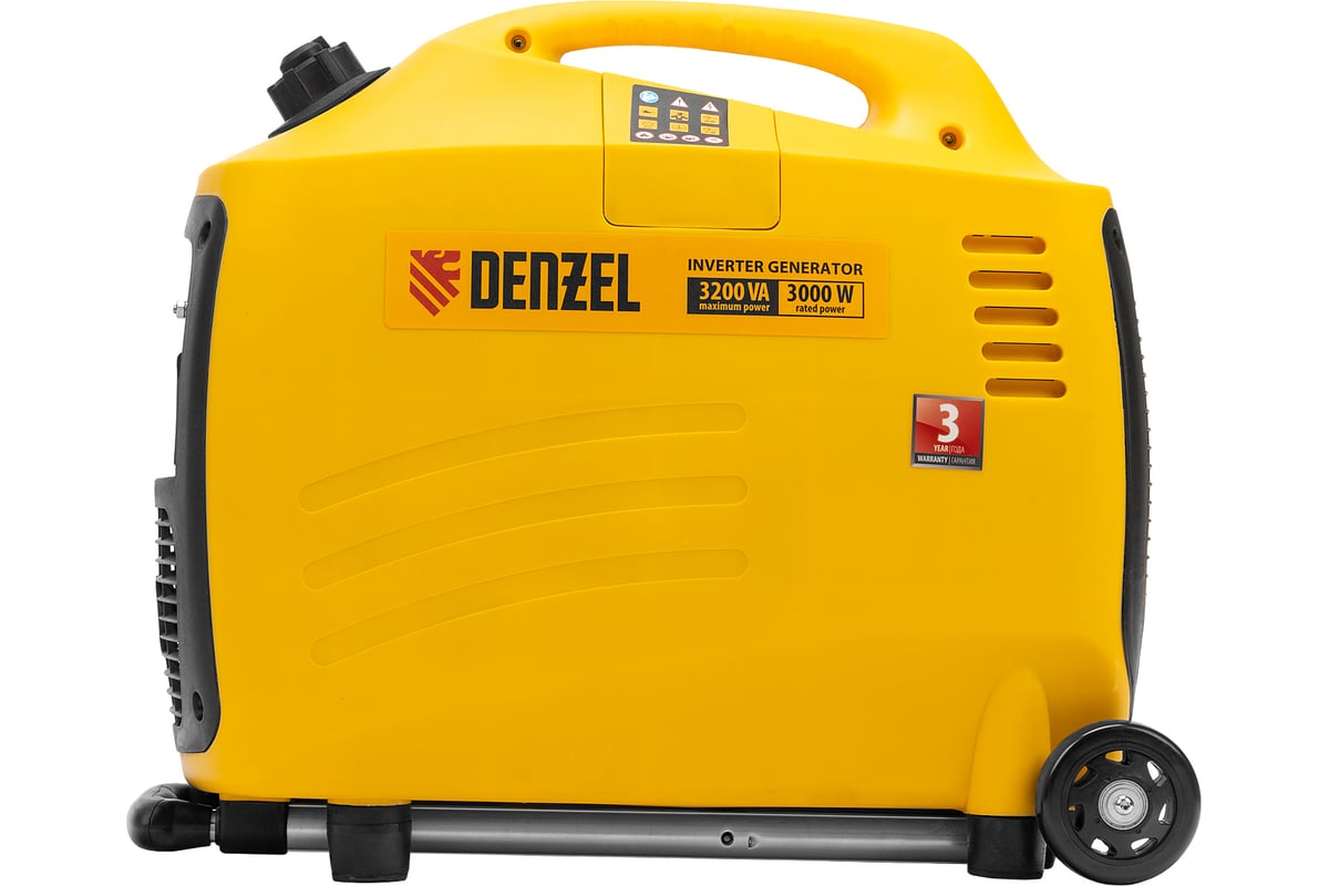 Инверторный генератор Denzel GT-3200iSE 3,2 кВт, 230 В, бак 6 л, закрытый корпус, электростартер 94703