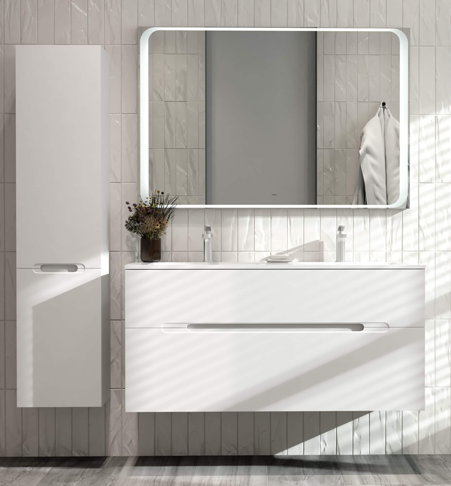 Тумба с раковиной Jorno Modul 120 см, белый