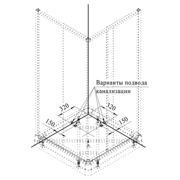 Душевой уголок Радомир 110x110 прозрачный