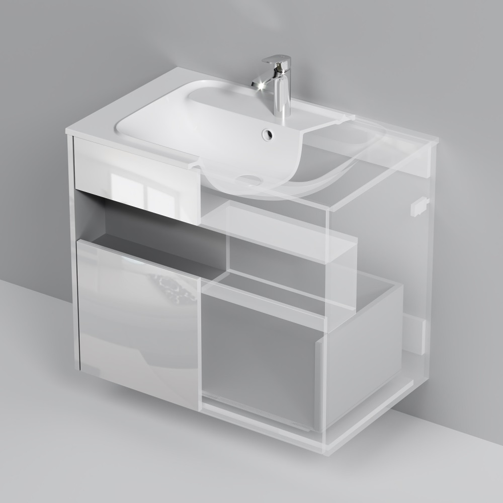 Мебель для ванной Am.Pm Func 80 см белый глянец